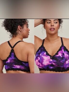 Torrid Size 0x Galaxy Print Lace Trim Bralette